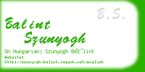 balint szunyogh business card